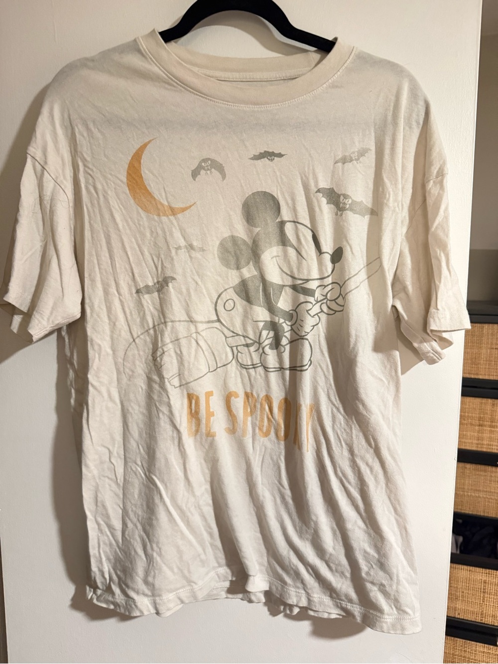 American Eagle Outfitters Cream Mickey 'Be Spooky' Short Sleeve Tee